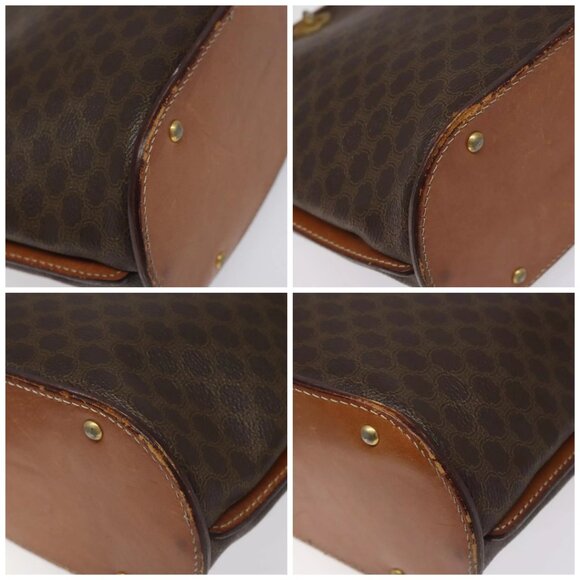 CELINE Macadam Canvas Shoulder Bag PVC Leather Brown Gold Auth BD091 - Picture 15 of 16